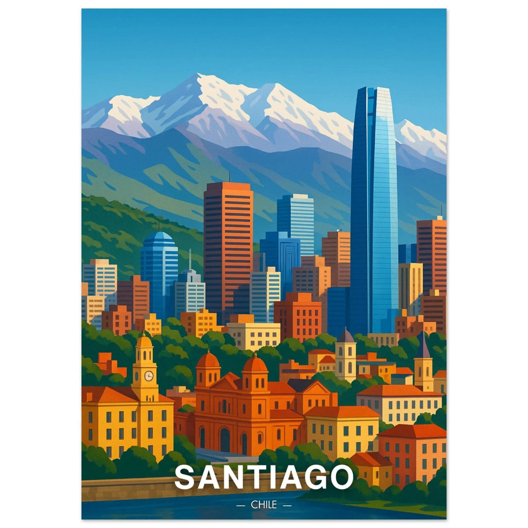 Santiago Poster - Geoprints
