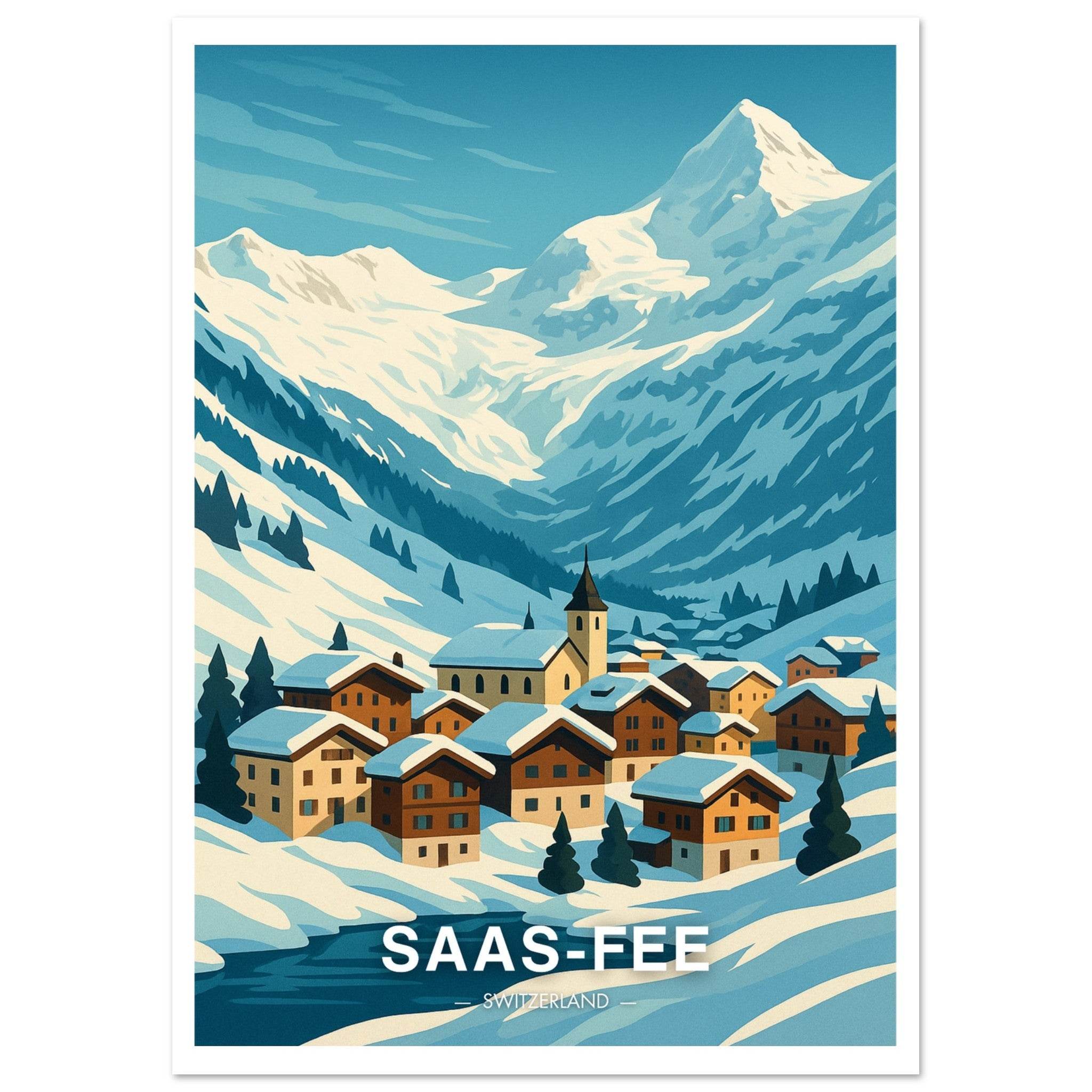Saas-Fee Poster - Geoprints