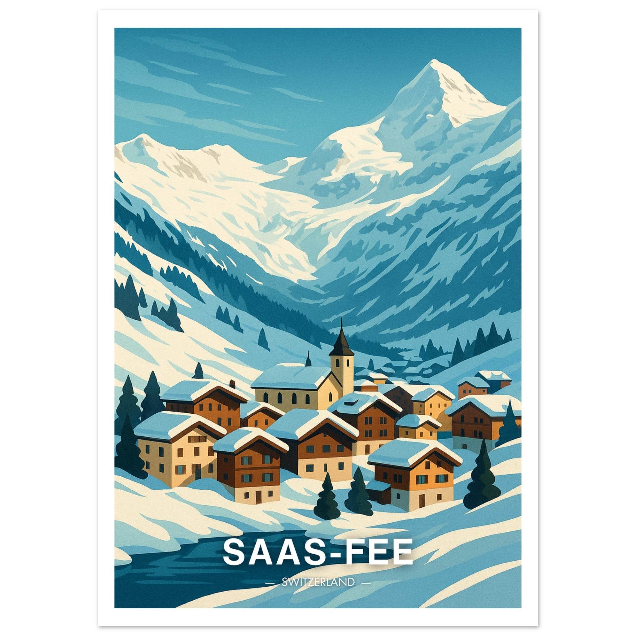 Saas-Fee Poster - Geoprints