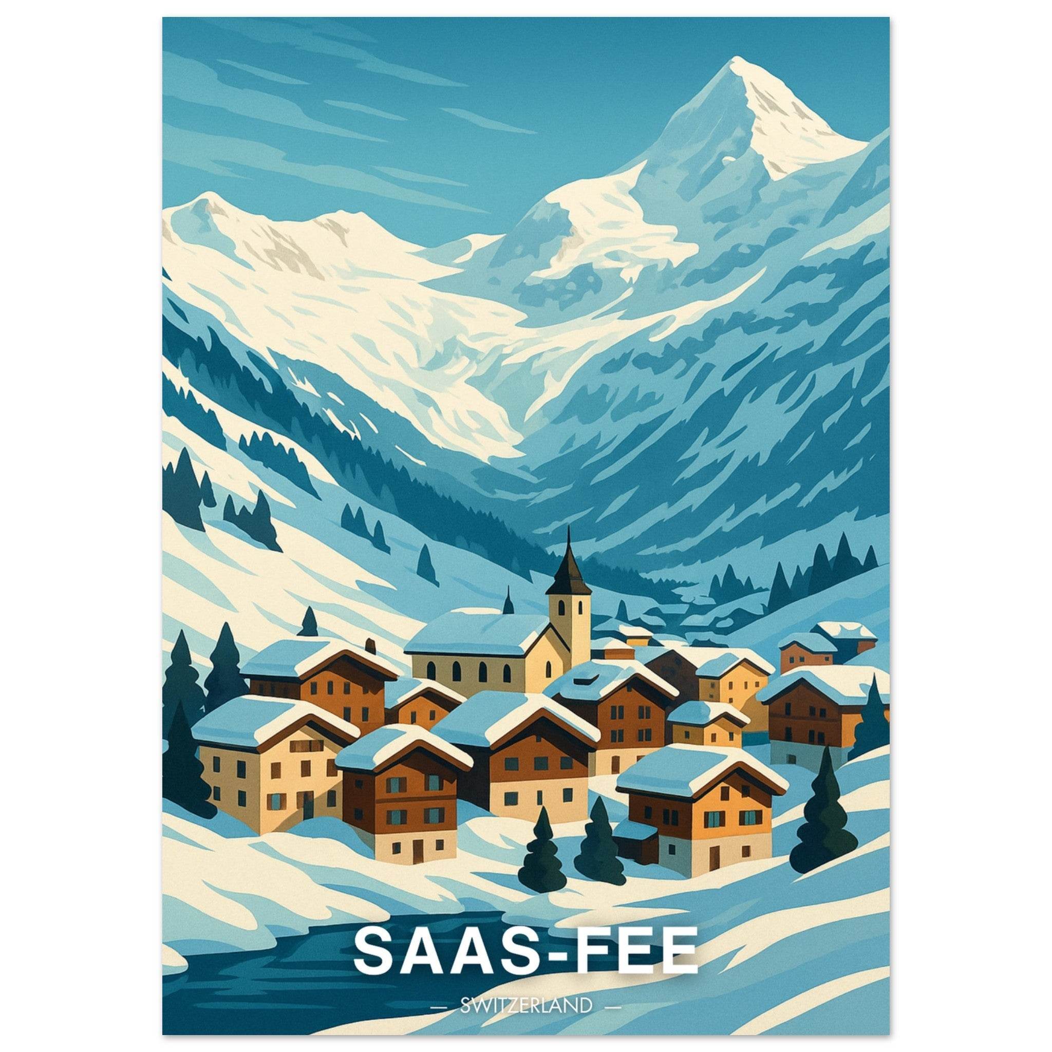 Saas-Fee Poster - Geoprints