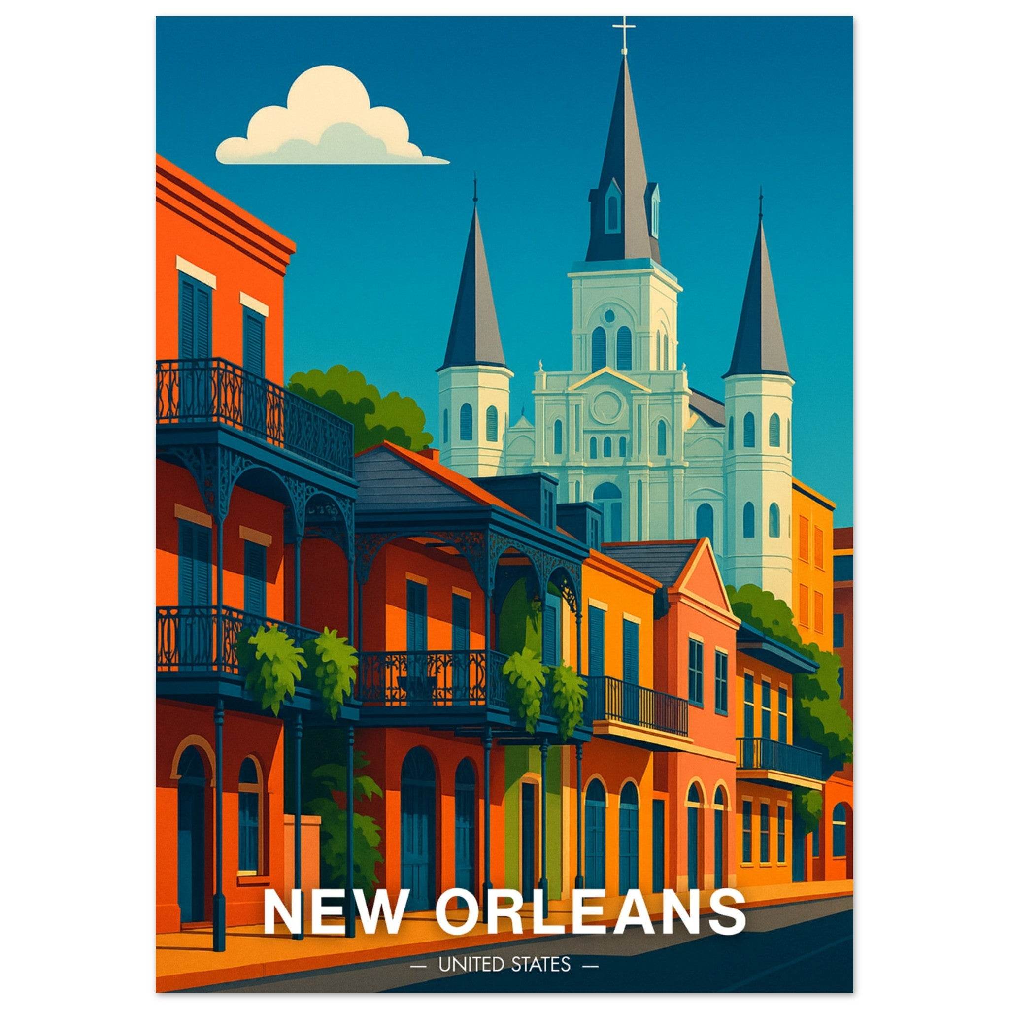 New Orleans Poster - Geoprints