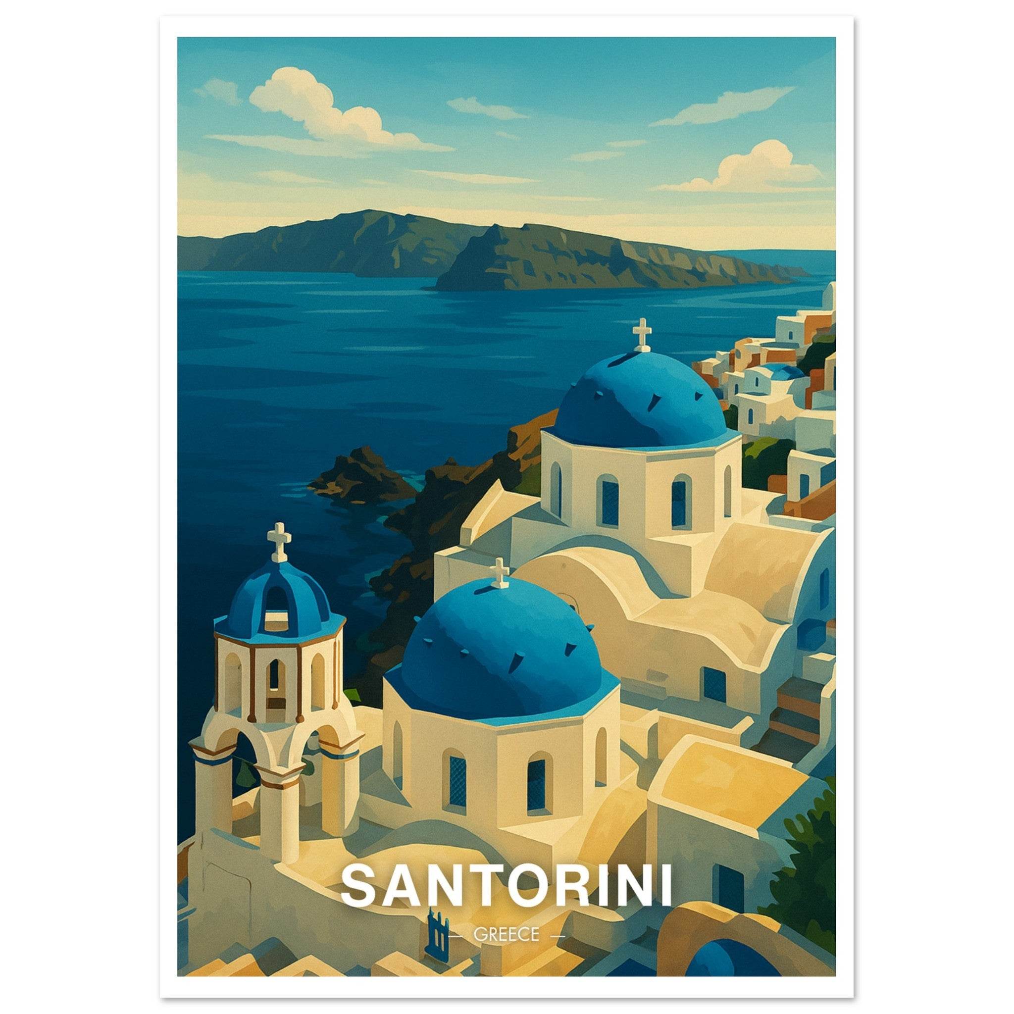 Santorini Poster - Geoprints