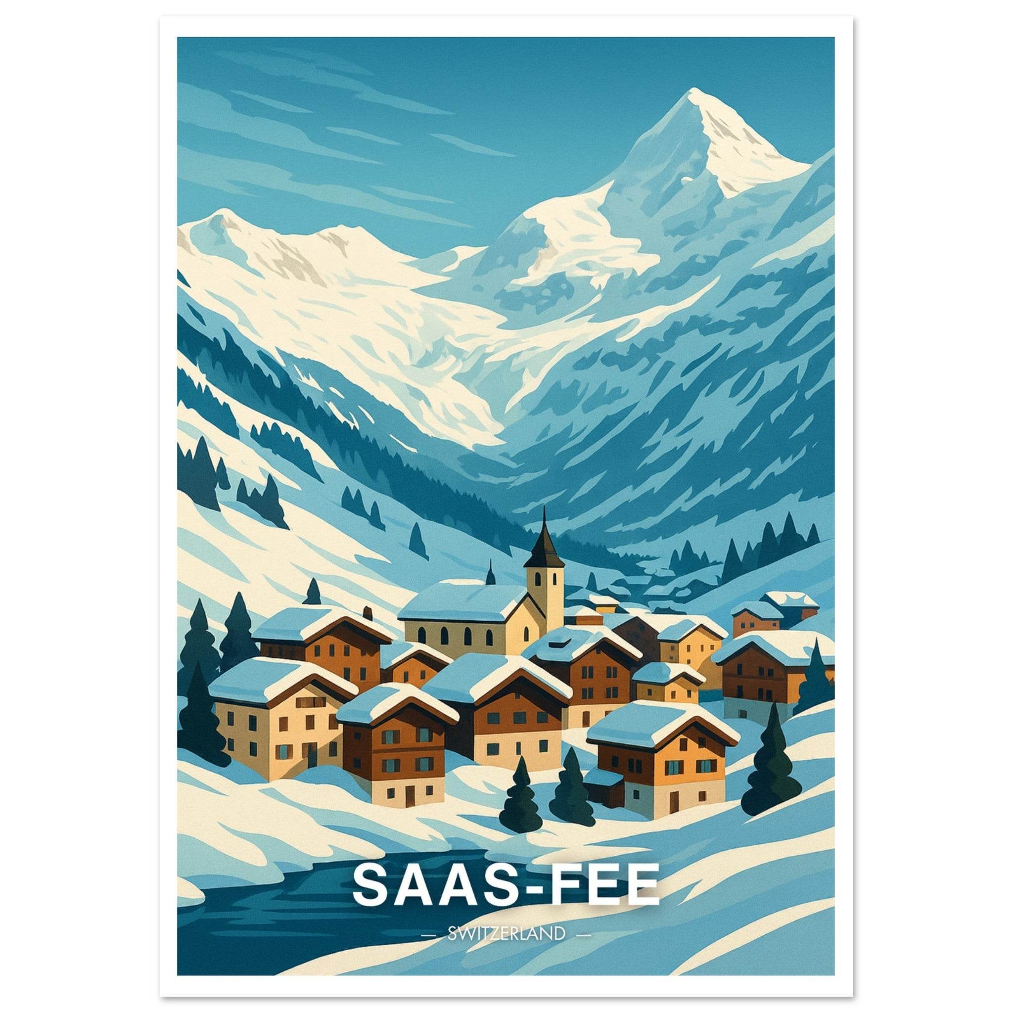 Saas-Fee Poster - Geoprints