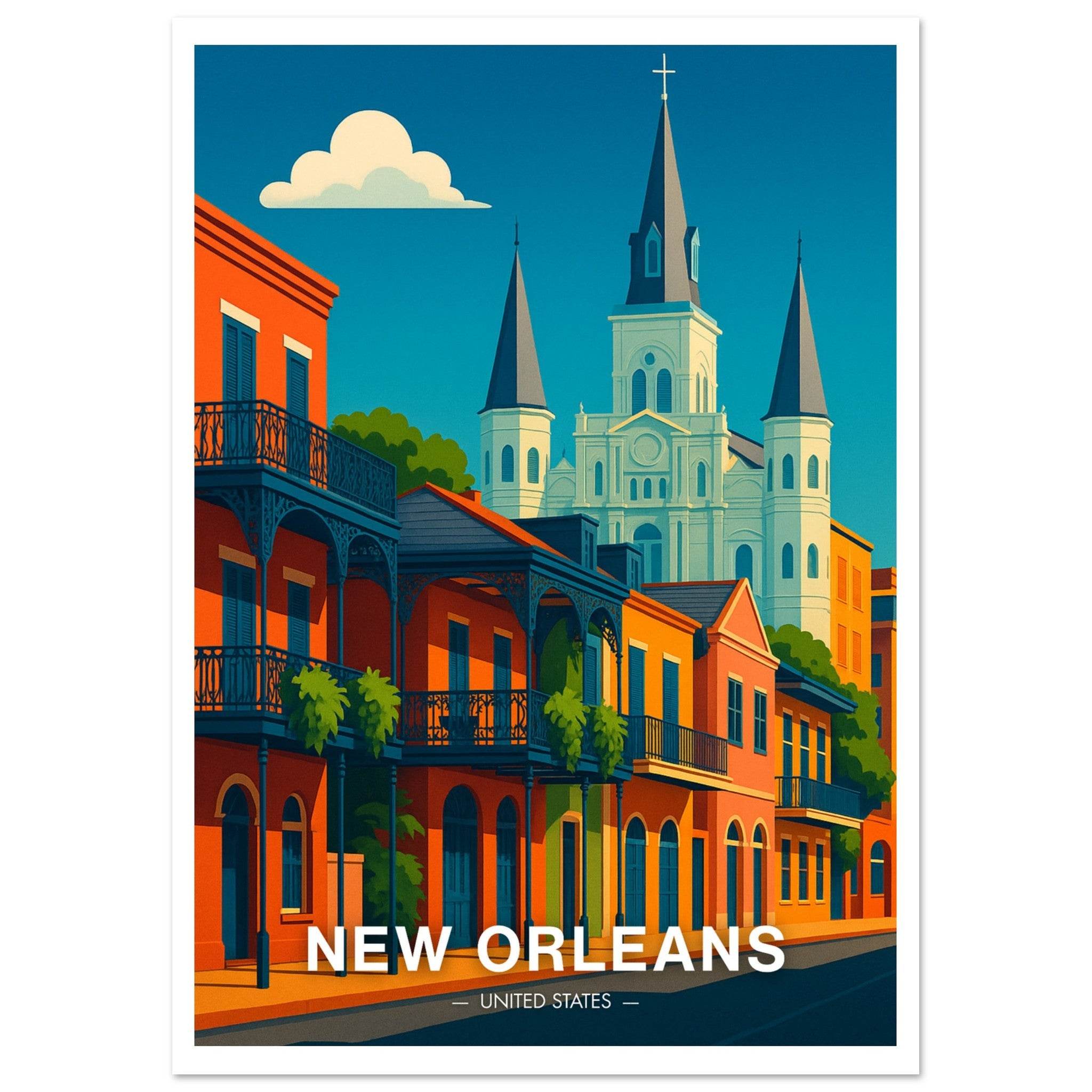 New Orleans Poster - Geoprints
