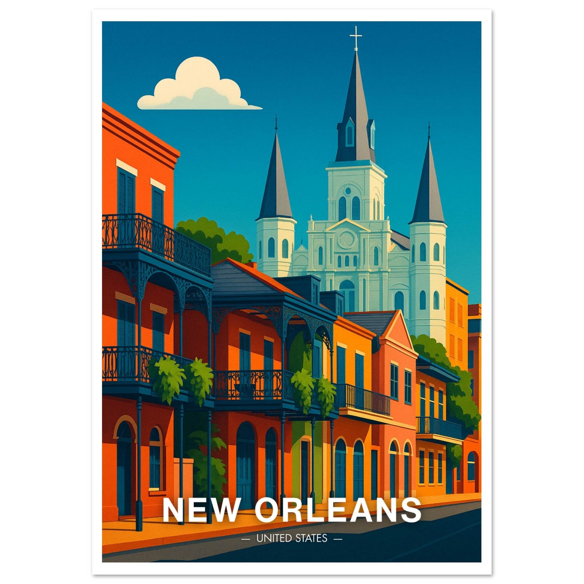 New Orleans Poster - Geoprints