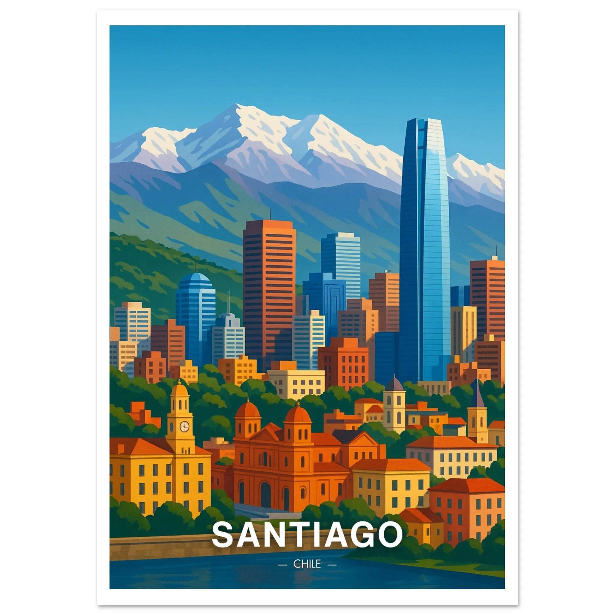 Santiago Poster - Geoprints