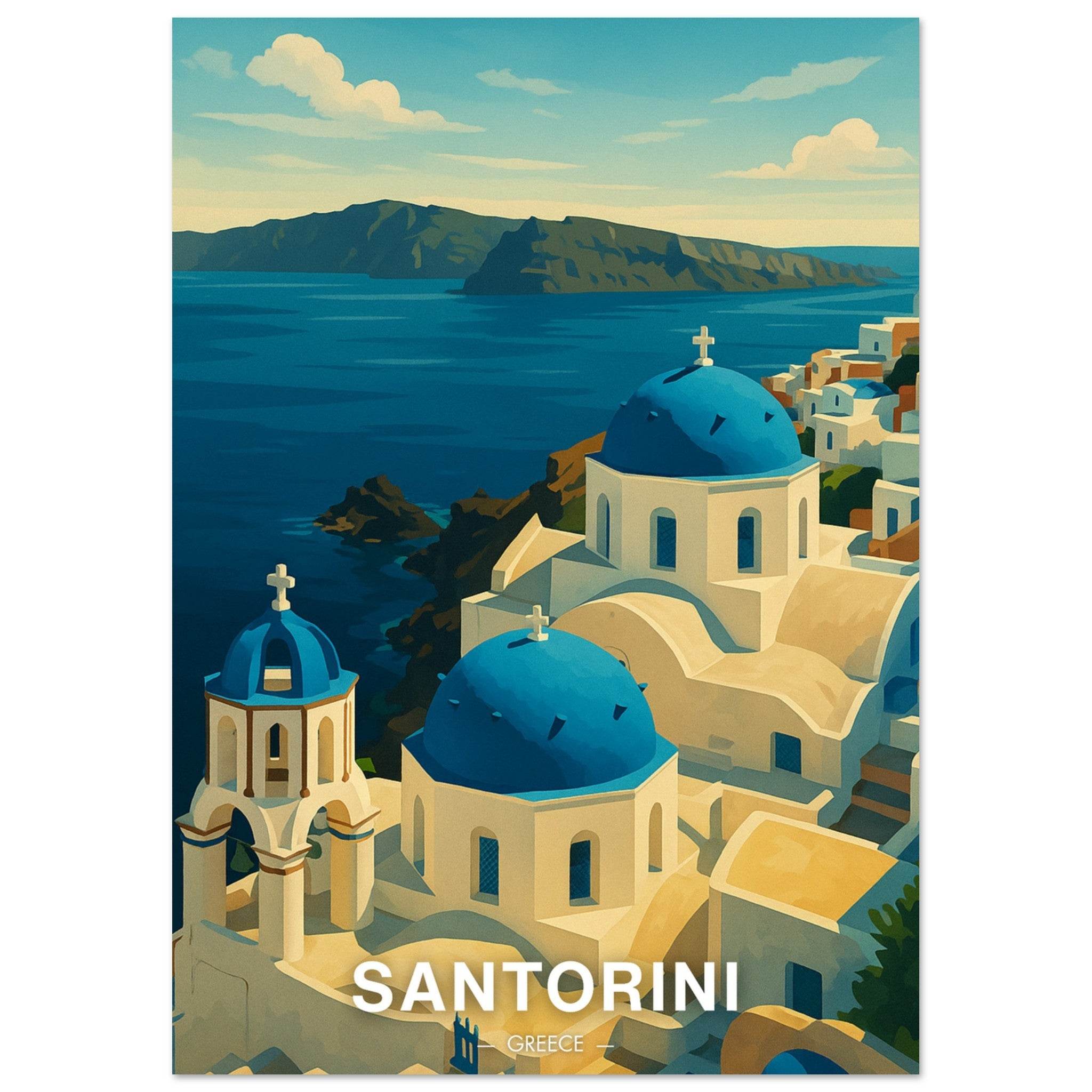 Santorini Poster - Geoprints