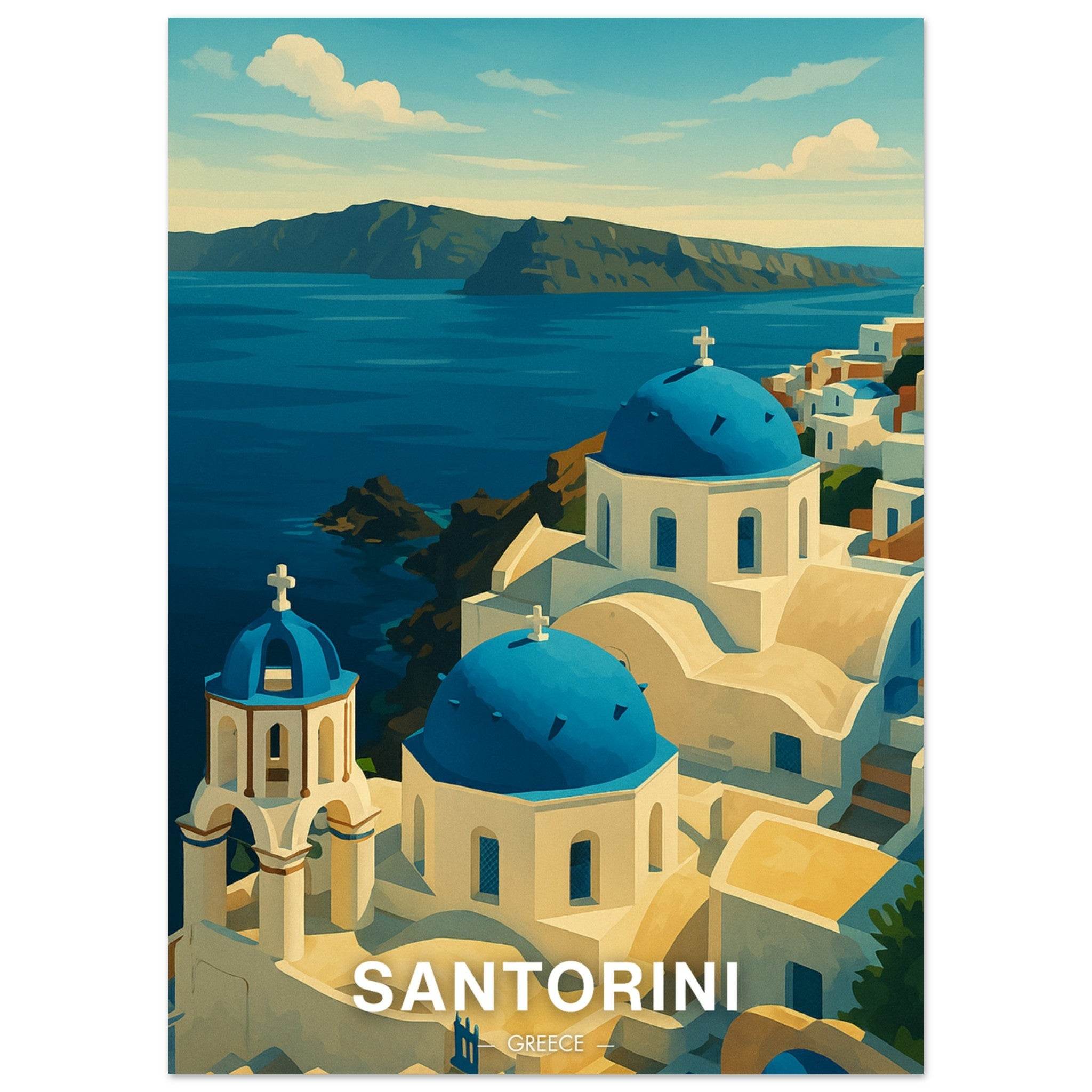 Santorini Poster - Geoprints
