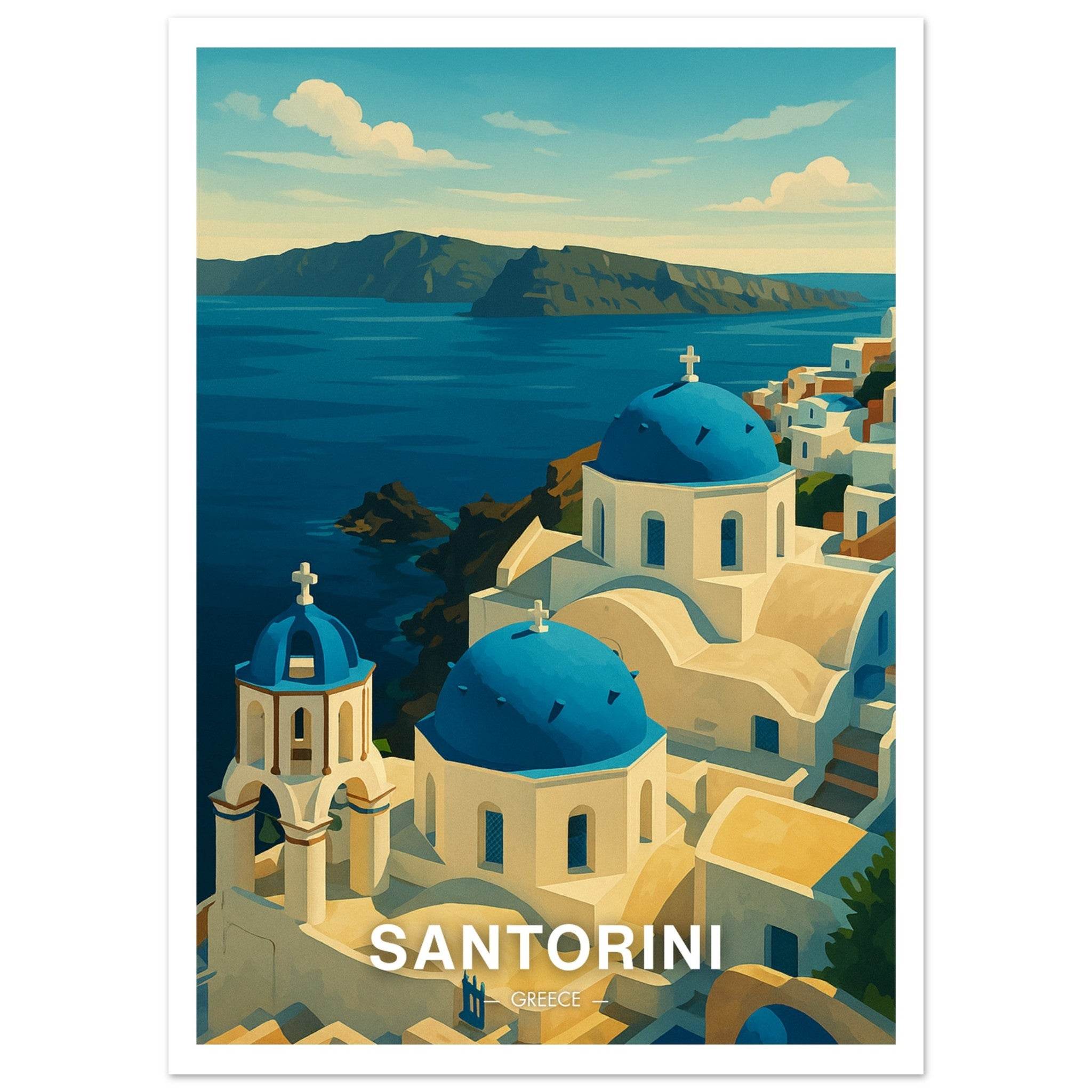 Santorini Poster - Geoprints