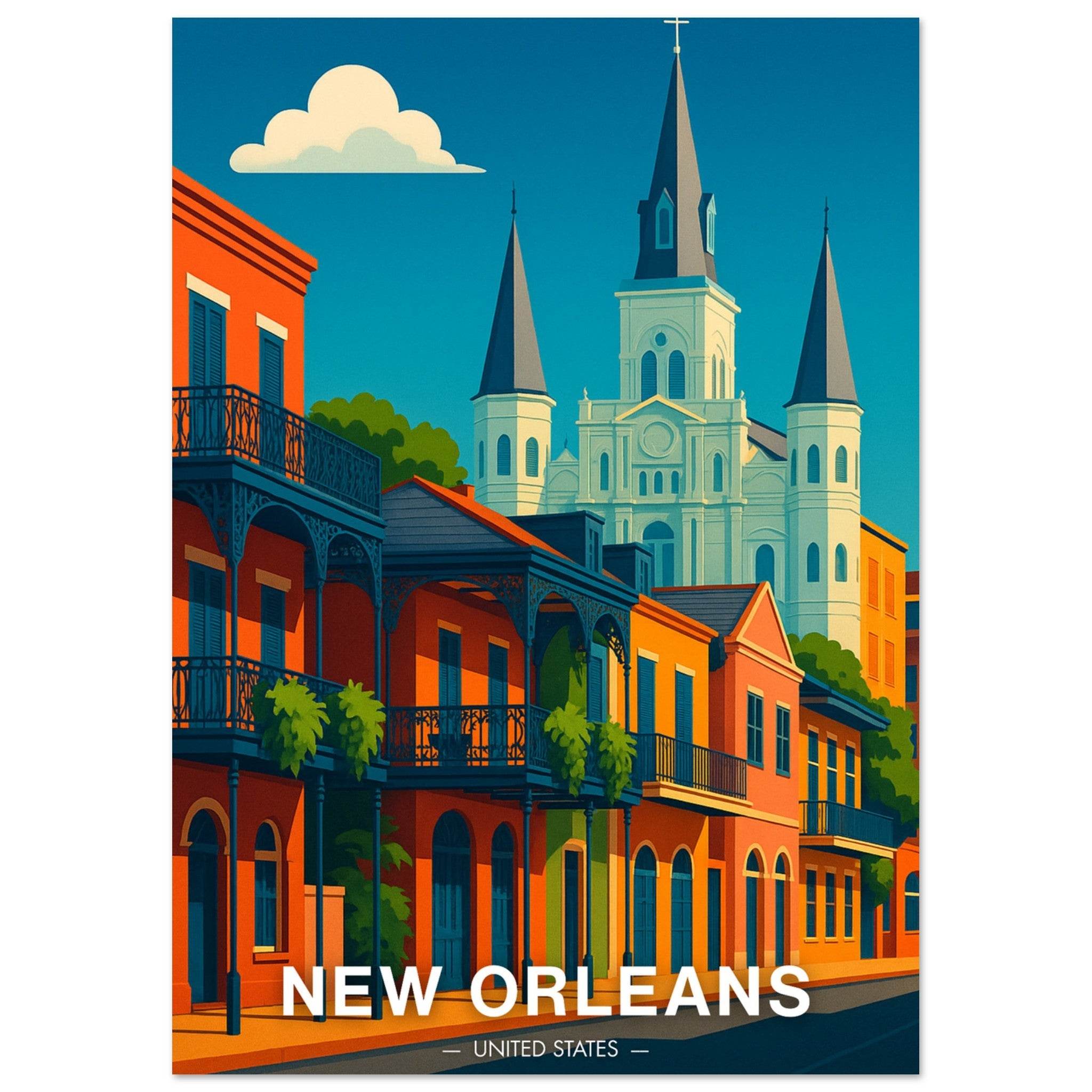 New Orleans Poster - Geoprints