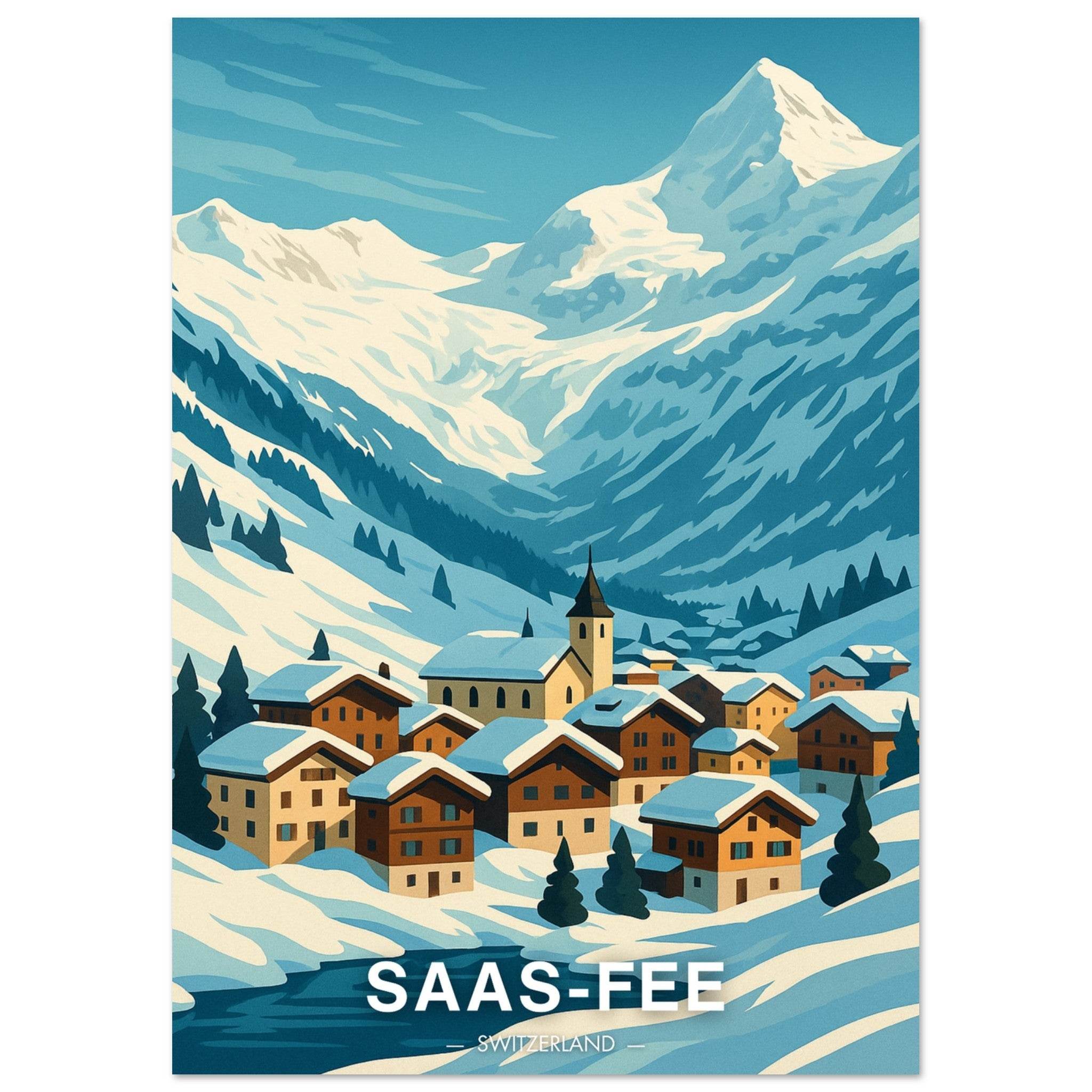Saas-Fee Poster - Geoprints